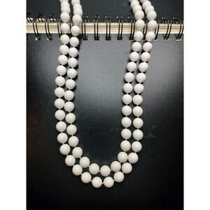 Long Strand Faux Pearl Necklace Fashion Jewelry White Imitation Vintage Ball Set